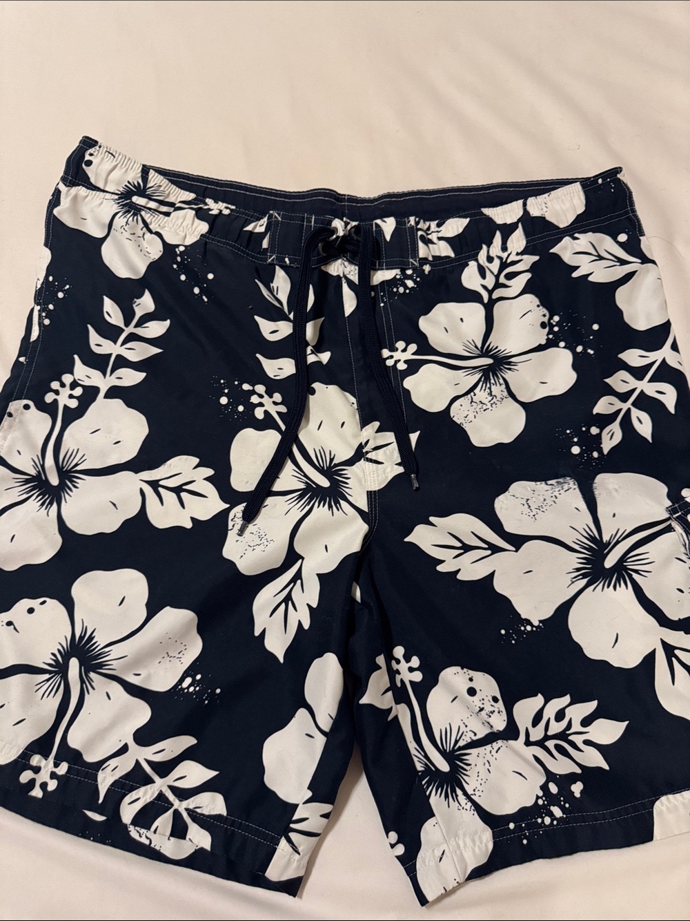 Sonoma Navy and White Hibiscus Swim Shorts